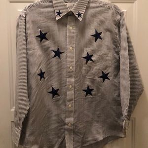 Blue and white striped star shirt